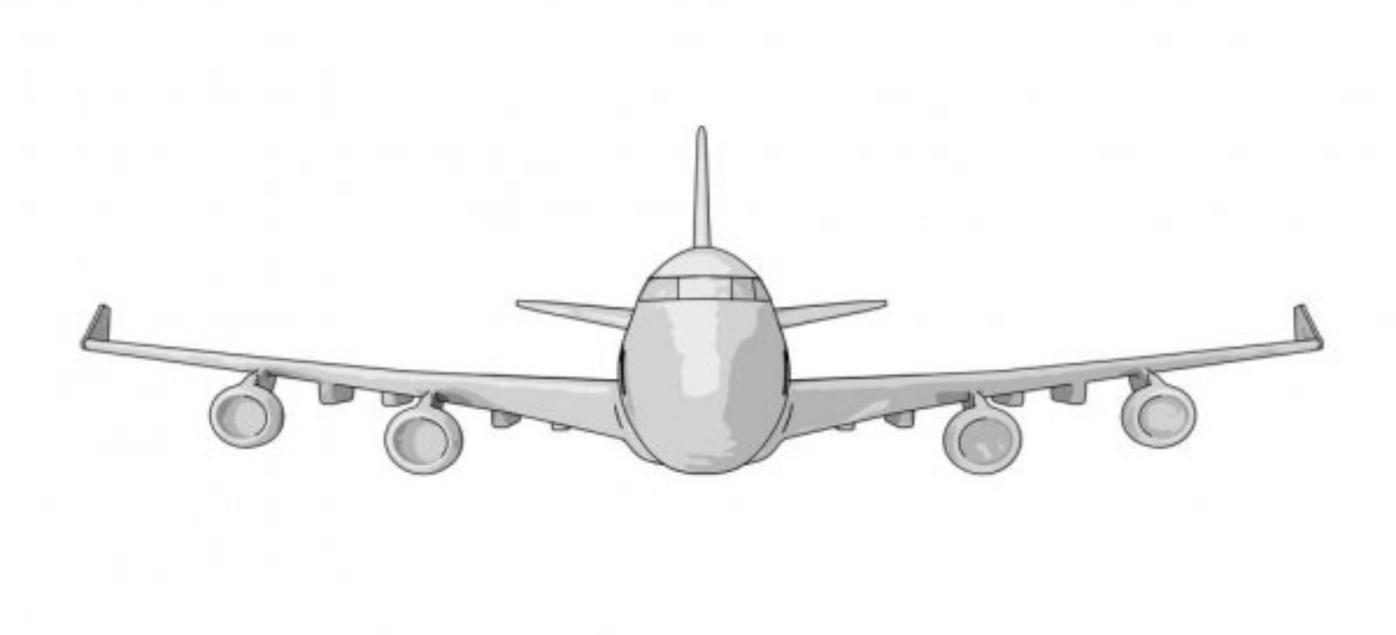 Пассажирский самолет вид спереди